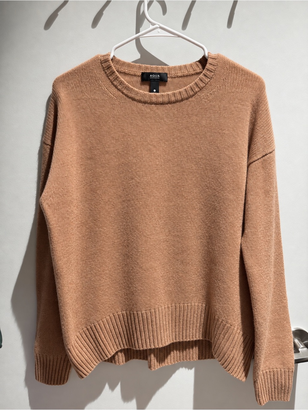 Aqua Scoopneck Sweater in Camel Brown